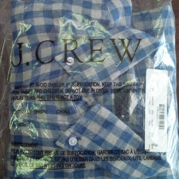 New: J. Crew linen shirt in Gingham - Picture 2 of 5